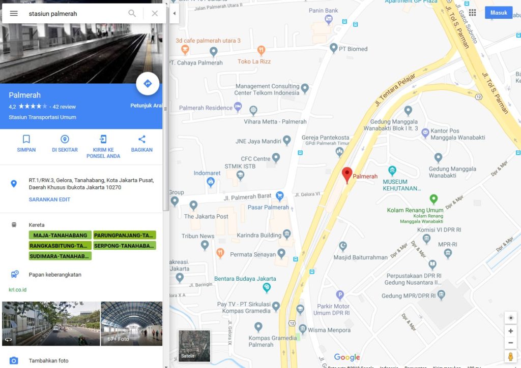 Tersedia Jadwal Perjalanan KRL Commuter Line Pada Google Map